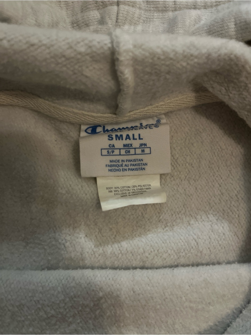 NHL Montreal Canadiens Light Gray Hoodie with Red & Blue Logo - Picture 5 of 7